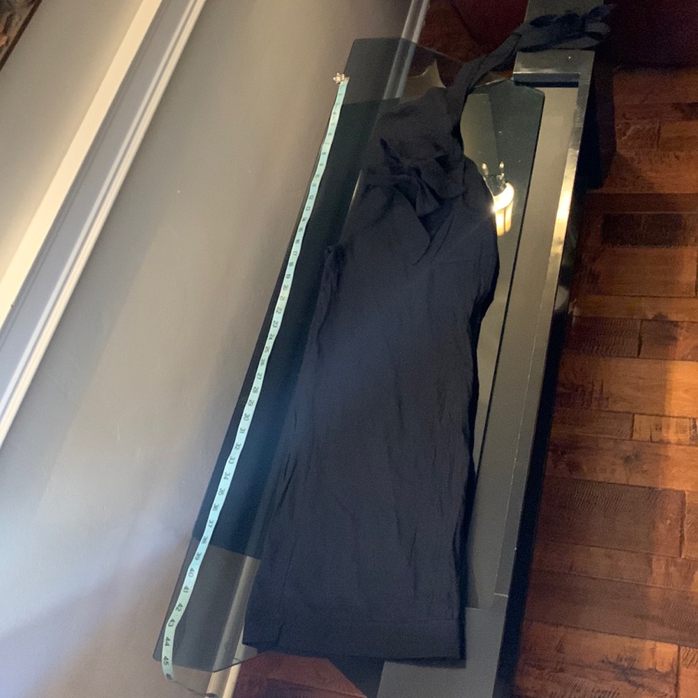 Black Cotton Overalls Deep Scoop Halter